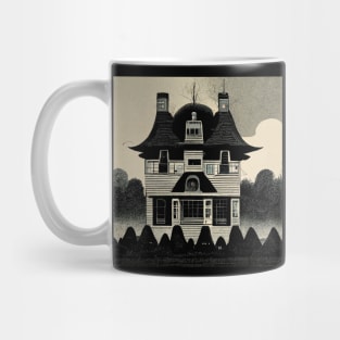 Iconic Amityville Horror House in vintage colors. Mug